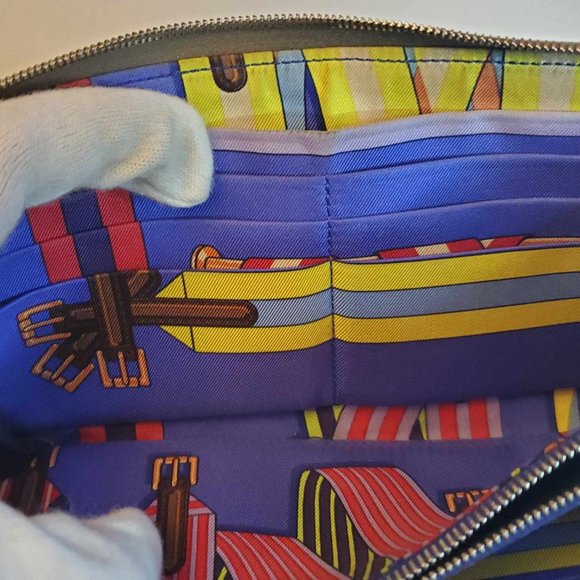 *HP* Hermes Azap Long Silk-Inn Zip Around Epson Leather Wallet - Picture 6 of 12